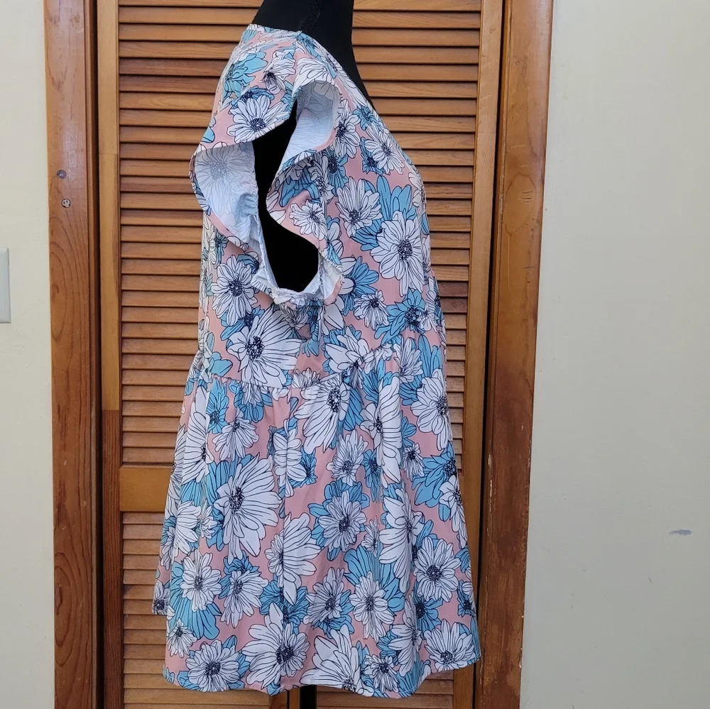 NWOT Floral Ruffle Sleeve Plus Size Top (2XL) - Picture 7 of 12